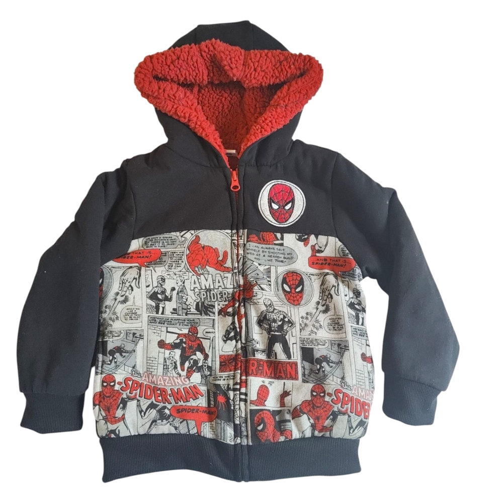 Marvel Kid Size 5 Spider Man Comic Book Vest Sherpa Warm‎ Thick Vest E-B1